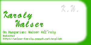 karoly walser business card